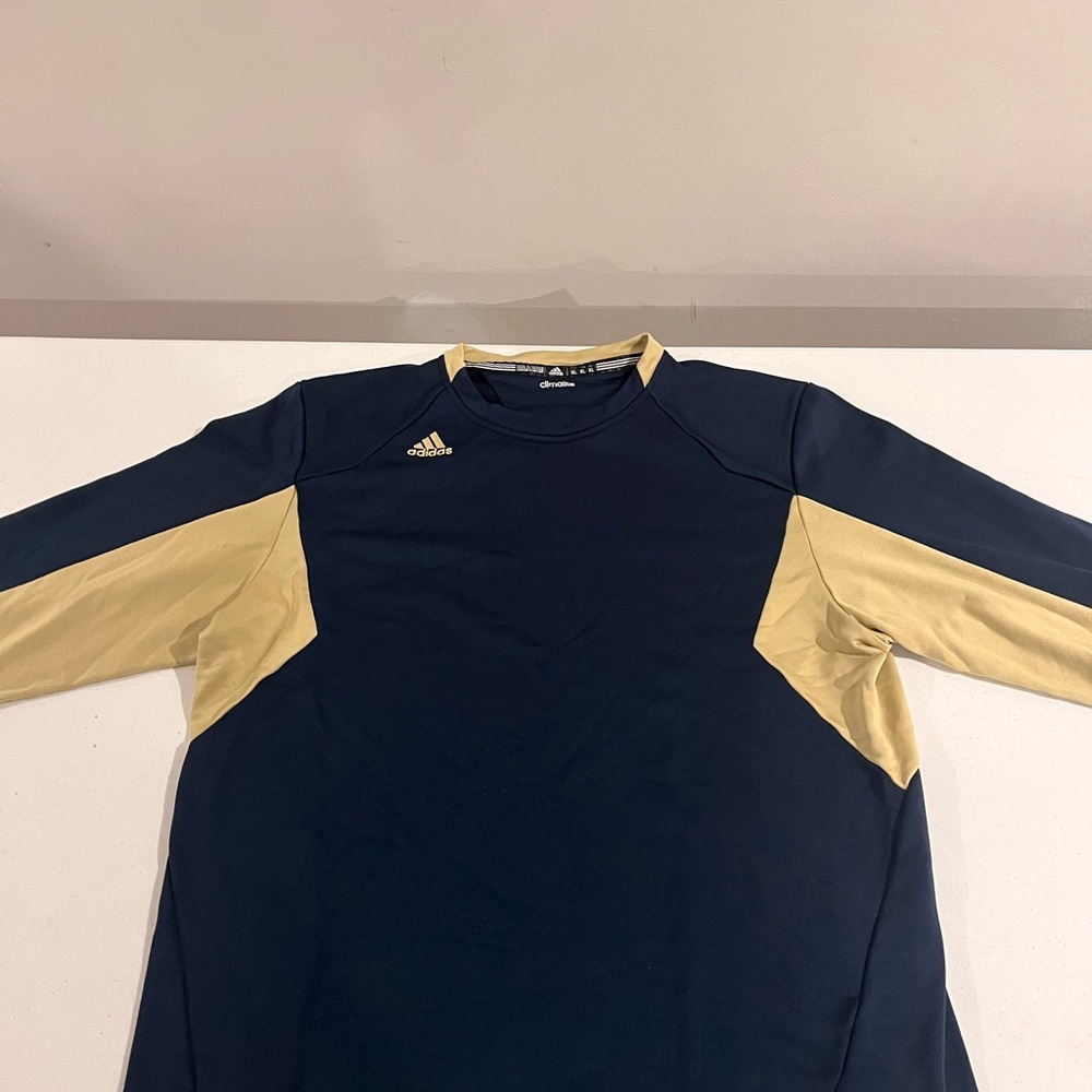 Adidas Men's Crewneck Sweater in Navy and Gold